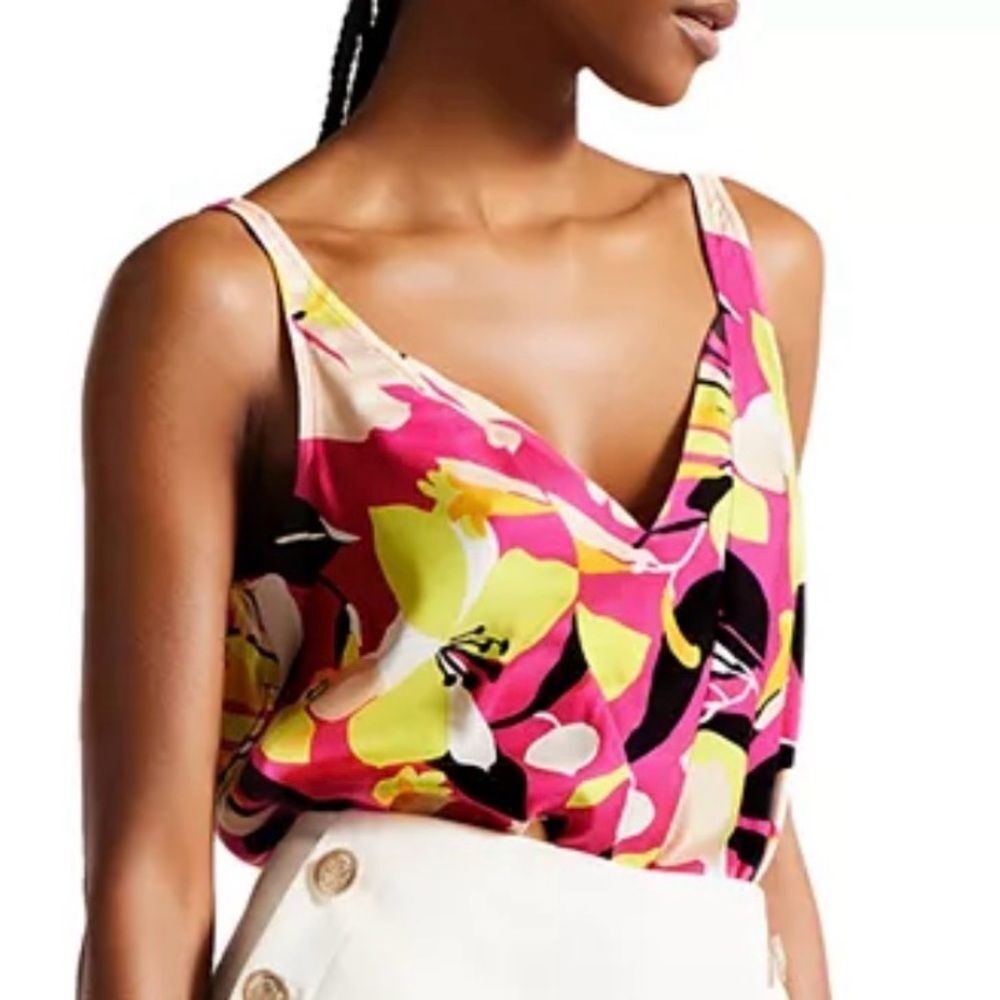 NEW TED BAKER THALIAH LAYERED LOOK PRINTED CAMI TOP BLOUSE WOMEN’S SIZE 2/4